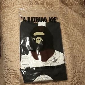 Foil neon camo ape face t shirt